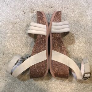NWT Maurice’s Tan/Beige Ankle Strap Comfort Wedges-Size 8